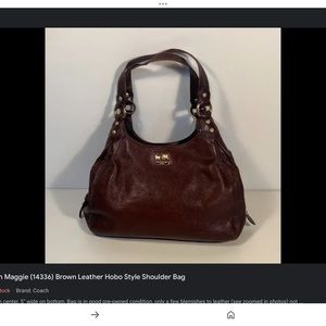 COACH Madison Maggie Mahogany Brown Leather Satchel Shoulder Bag